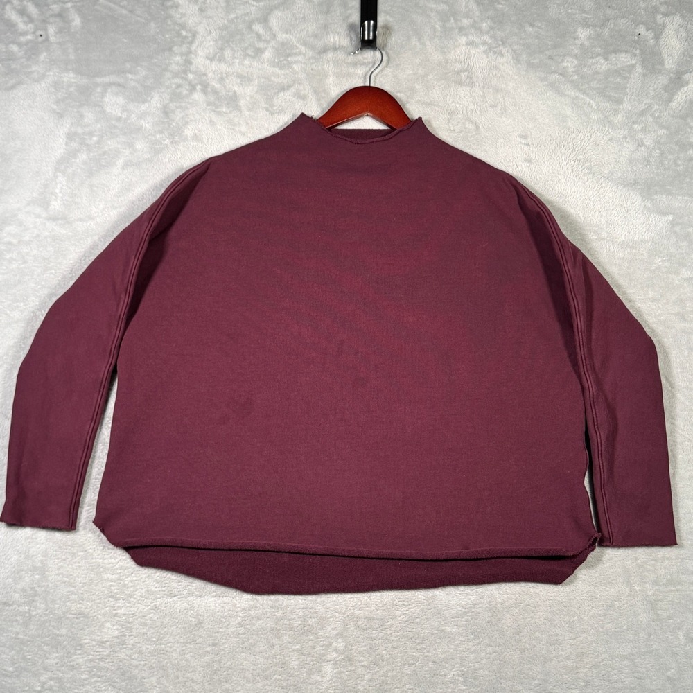 Frank & Eileen Maroon Mock Neck Sweatshirt